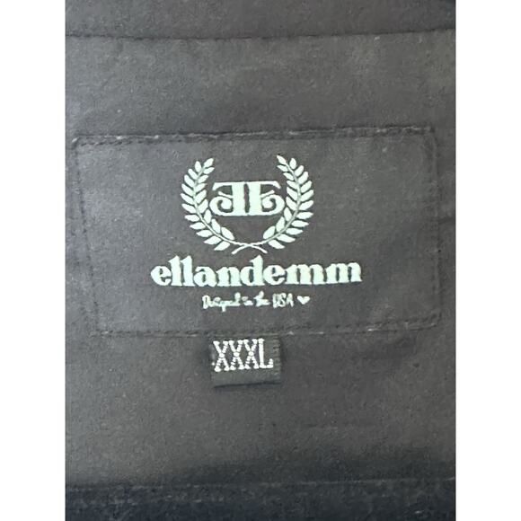 Ellandemm Women's Black White Toile Coat Jacket Zip XXXL 3x $120 - Picture 2 of 16